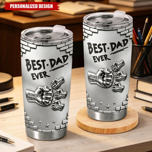 Personalized Multi Kid Name Fist Bump Design Tumbler - Stainless Steel Travel Tumbler