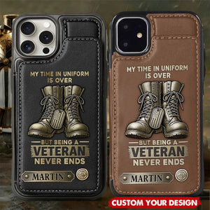 Proud Veteran-Personalized Veteran Leather Wallet Phone Case