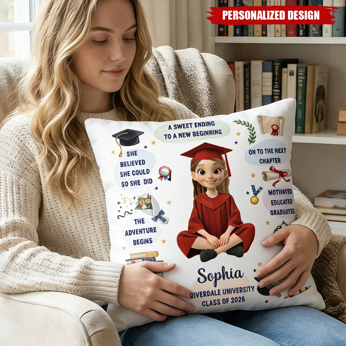 Personalized Class of 2026 Graduation Pillow - Gift For Graduates