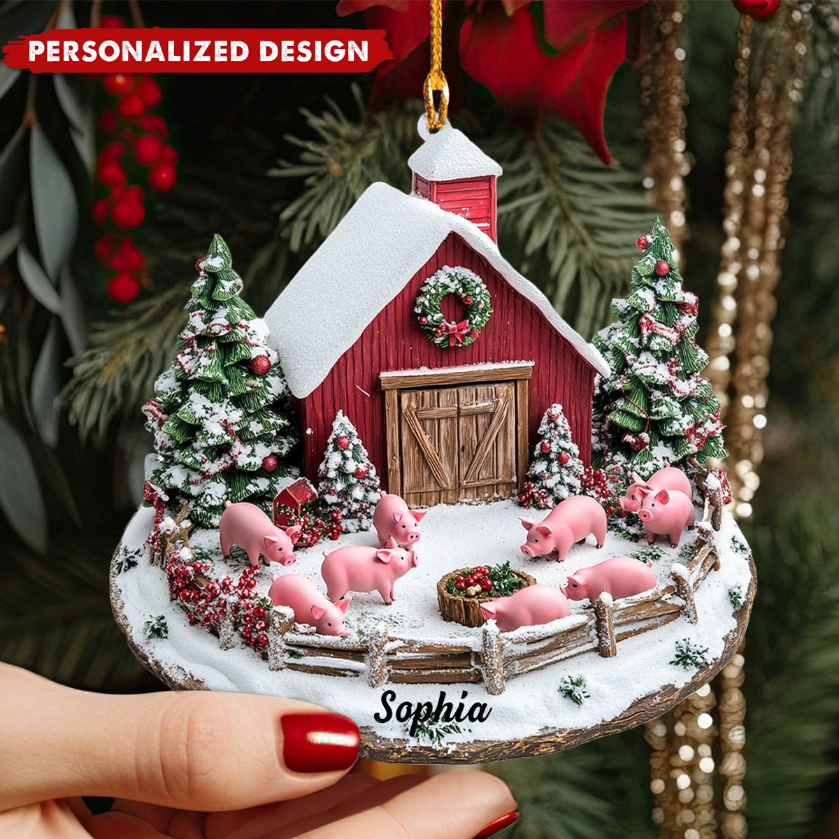 Personalized Pig Farm Christmas Ornament-Gift for Farmers-2024 New Release