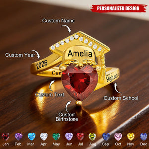 Personalized Graduation Ring - Graduation Gift for Her