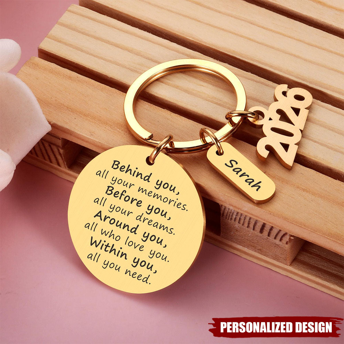 Personalized 2026 Graduation Keychain - Custom Name Inspirational Gift
