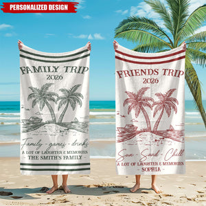 Personalized Summer Trip Beach Towel - Custom Theme & Name for Summer Trip