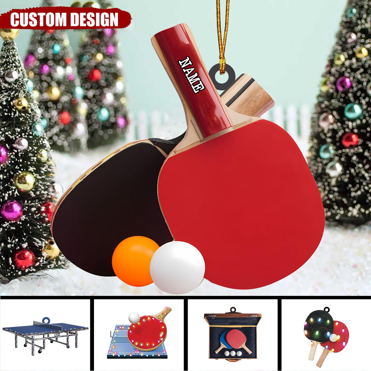 2024 New Release Personalized Ping Pong Christmas Ornament - Gift For Ping Pong Lover
