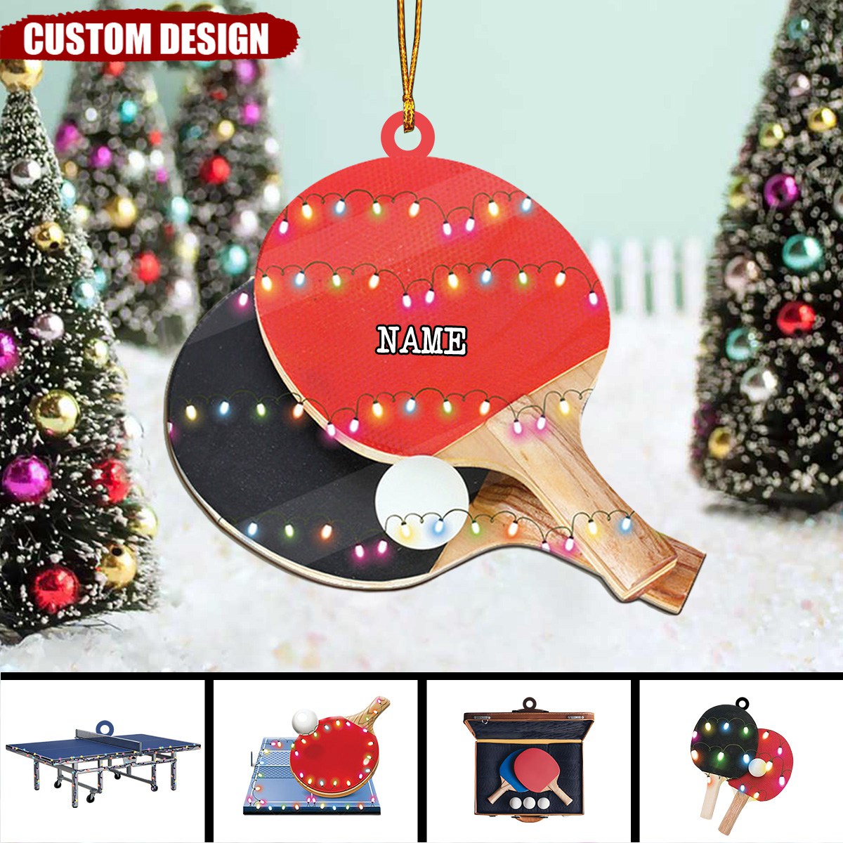 2024 New Release Personalized Ping Pong Christmas Ornament - Gift For Ping Pong Lover