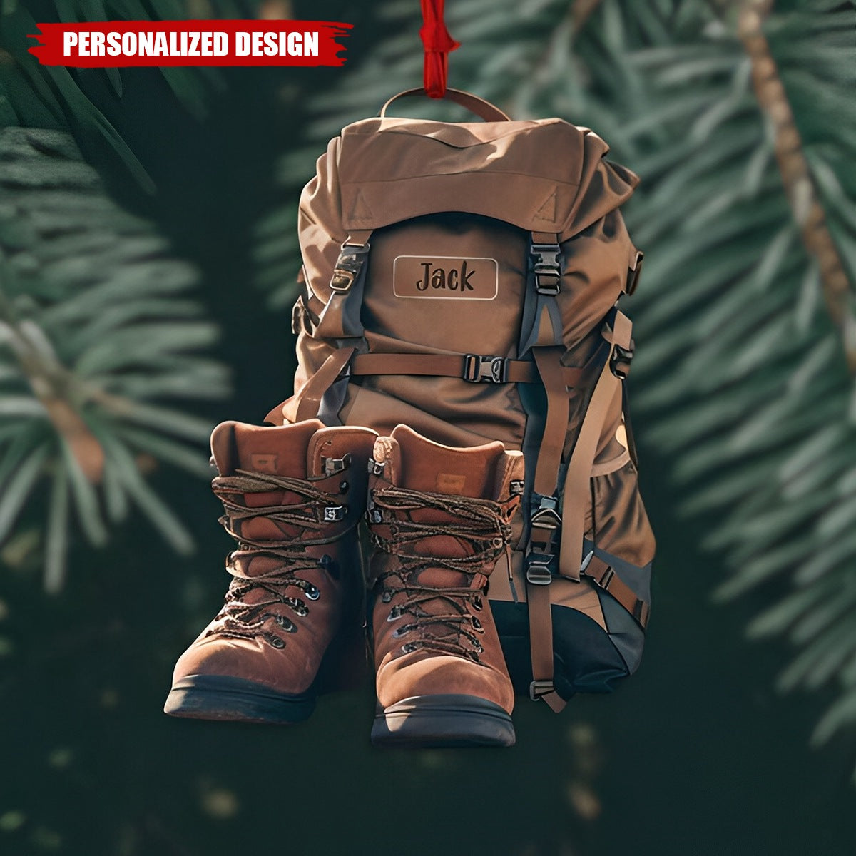 Personalized Hiking Acrylic Ornament, Hiking Lovers Christmas Ornament,Camping Lover Gift