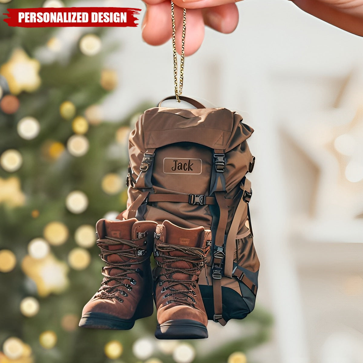 Personalized Hiking Acrylic Ornament, Hiking Lovers Christmas Ornament,Camping Lover Gift