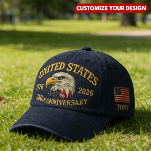 Patriotic Eagle United States 250th Anniversary 1776–2026 Personalized Cap