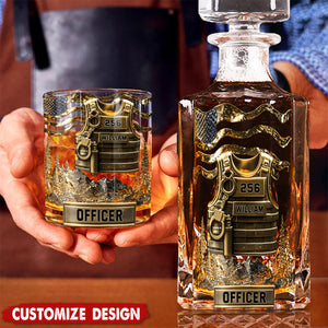 Serve And Protect - Personalized Police Officer Whiskey Glass