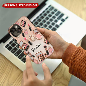 Personalized Makeup Phone Case Custom Name Gift For Beauty Lovers