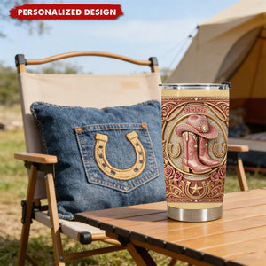 Personalized Pink Western Cowgirl Tumbler - Gift For Bestie and Cowgirls