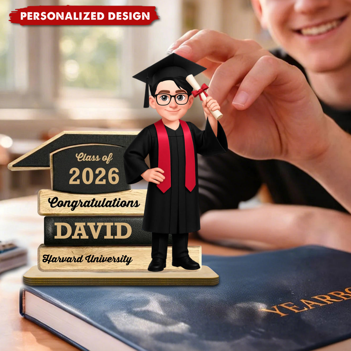 Personalized Graduation Wooden Plaque – Class of 2026 Graduation Keepsake