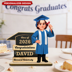 Personalized Graduation Wooden Plaque – Class of 2026 Graduation Keepsake