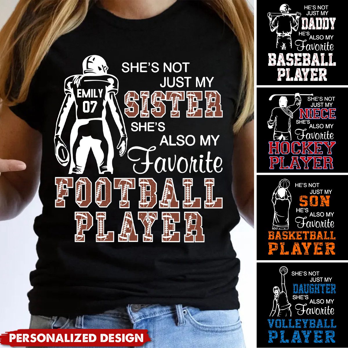 He's Not Just My Grandson He's Favorite Football Player - Personalized T-Shirt