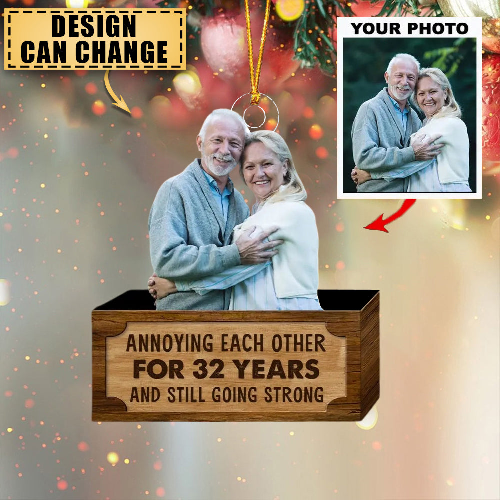 Annoying Each Other For Years - Personalized Custom Photo Mica Ornament - Christmas Gift For Couple, Husband, Wife