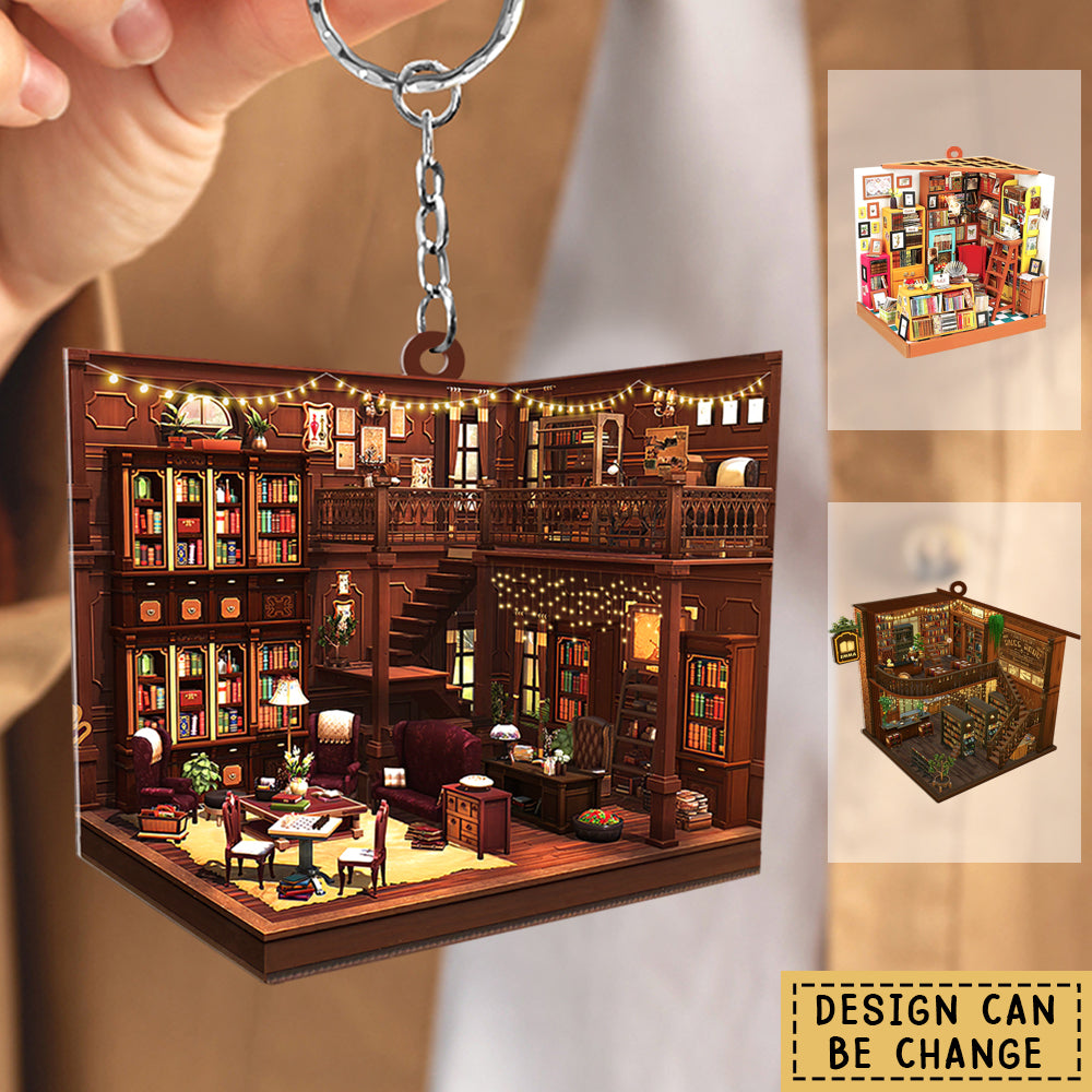 Personalized Bookstore Book Lover Acrylic Keychain