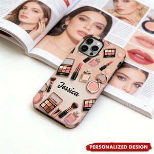 Personalized Makeup Phone Case Custom Name Gift For Beauty Lovers