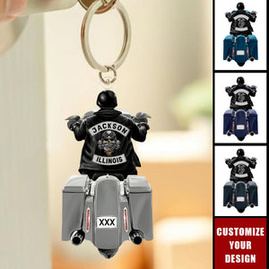 Biker Motorcycle Racing Personalized Keychain