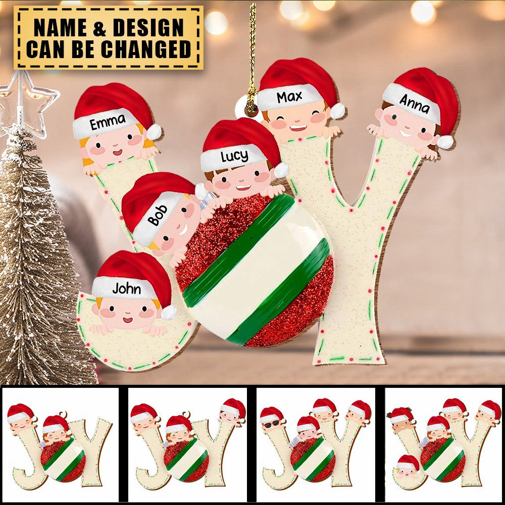 Joy to the world Family Christmas Kids Acrylic Ornament