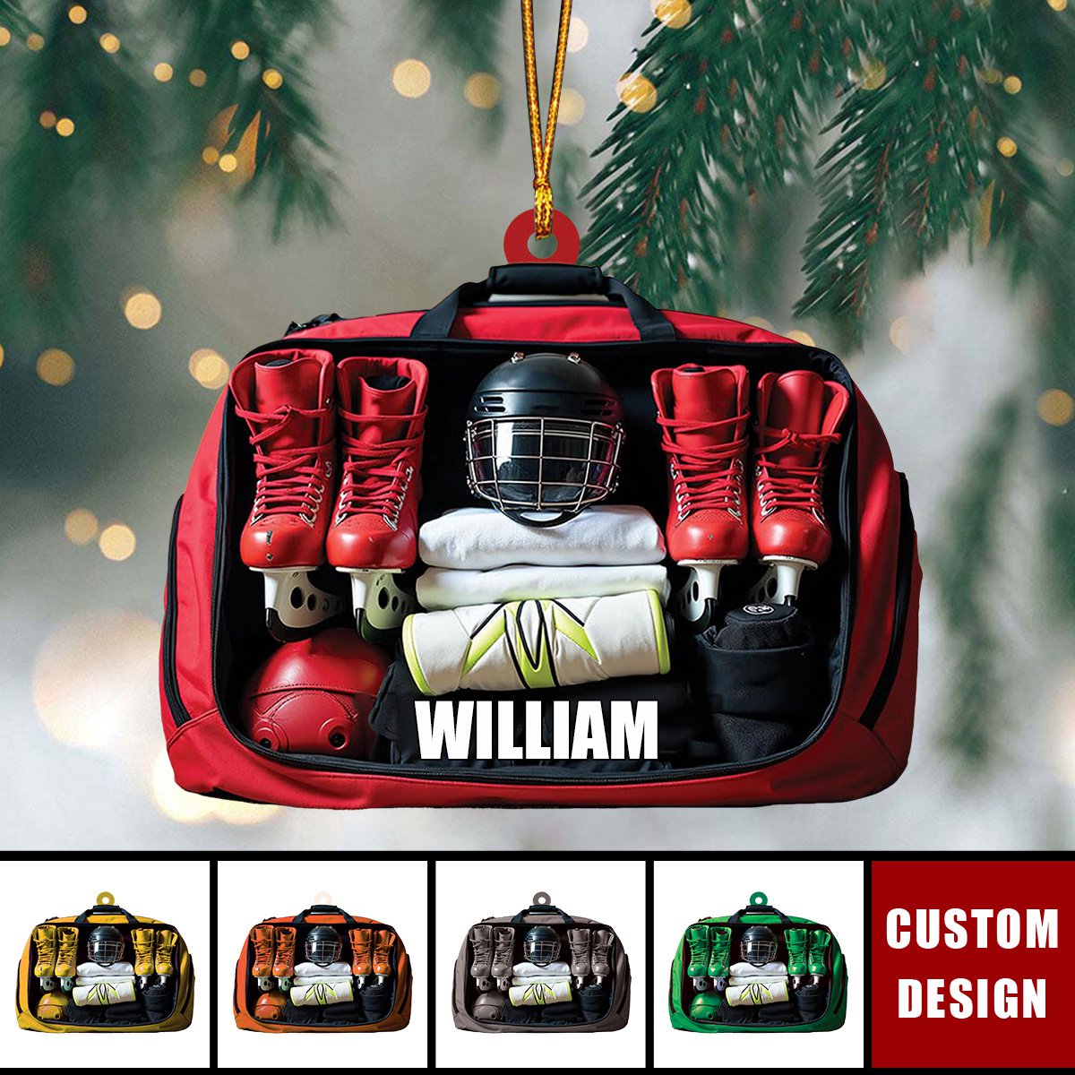 Personalized Hockey Acrylic Christmas Ornament - Gift For Hockey Lovers - 2024 New Release
