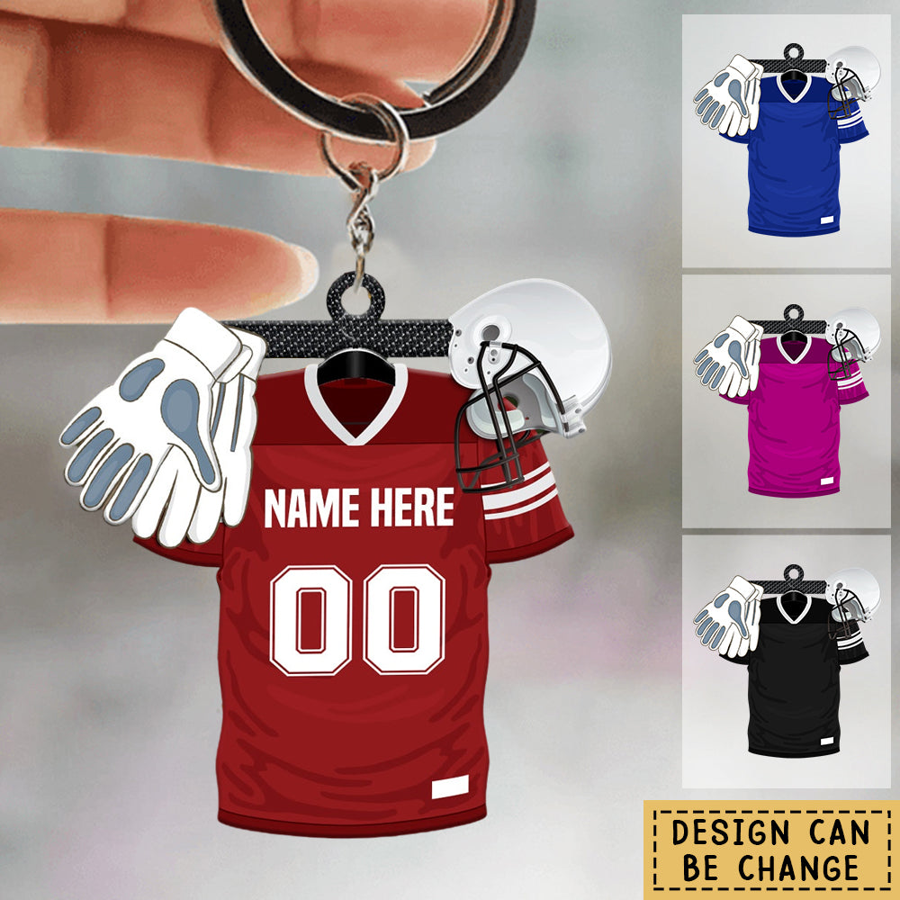 Football Uniform-Personalized Acrylic Keychain Gift For Football Players