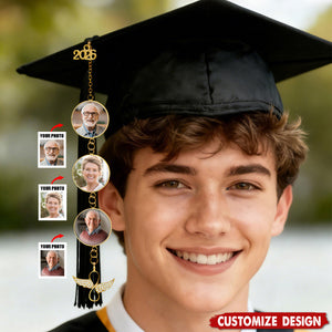 Custom Graduation Cap Tassel Photo Charm – Personalized Year & Memorial Photo Tassel for Graduation