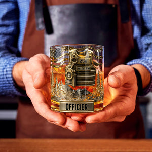 Serve And Protect - Personalized Police Officer Whiskey Glass