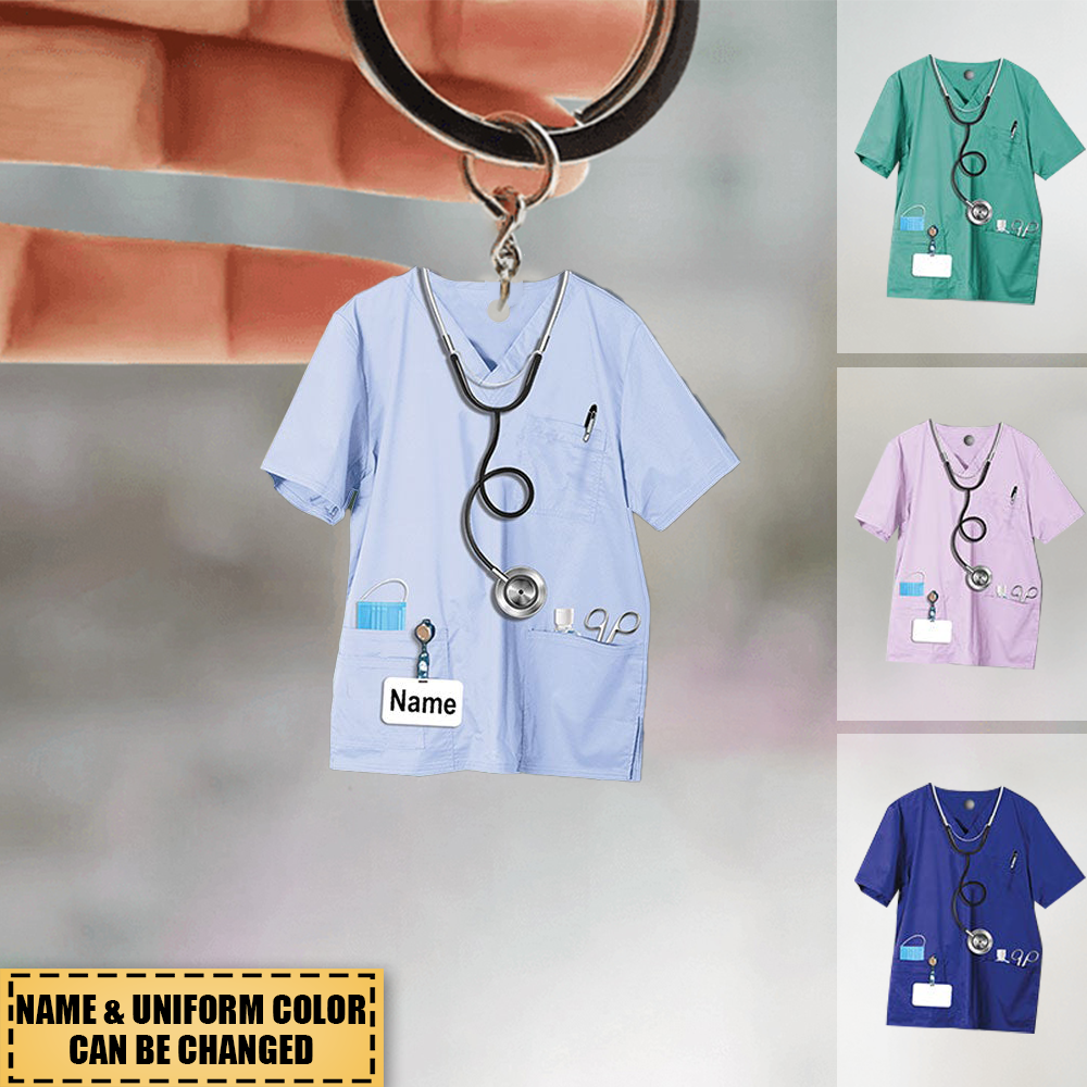 Custom Acrylic Keychain Gift For Nurse - Nurse Uniform Acrylic Keychain