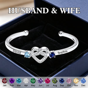 Together Forever -Personalized Couple Birthstone Bracelet