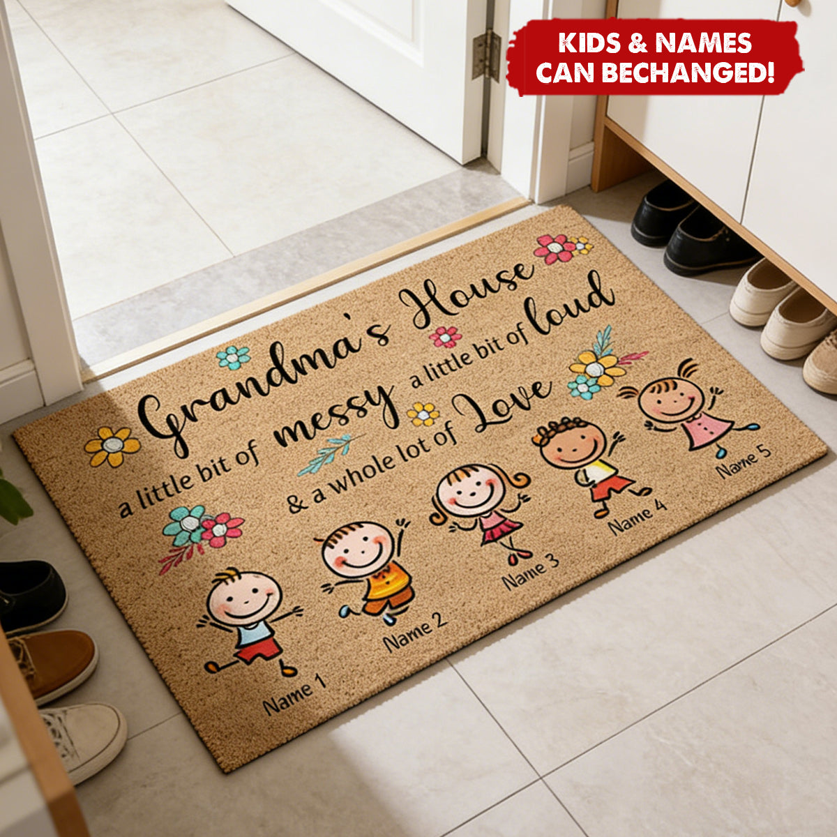 Grandma's House - Personalized Mother's Day Grandma Doormat With Coir Pattern Print
