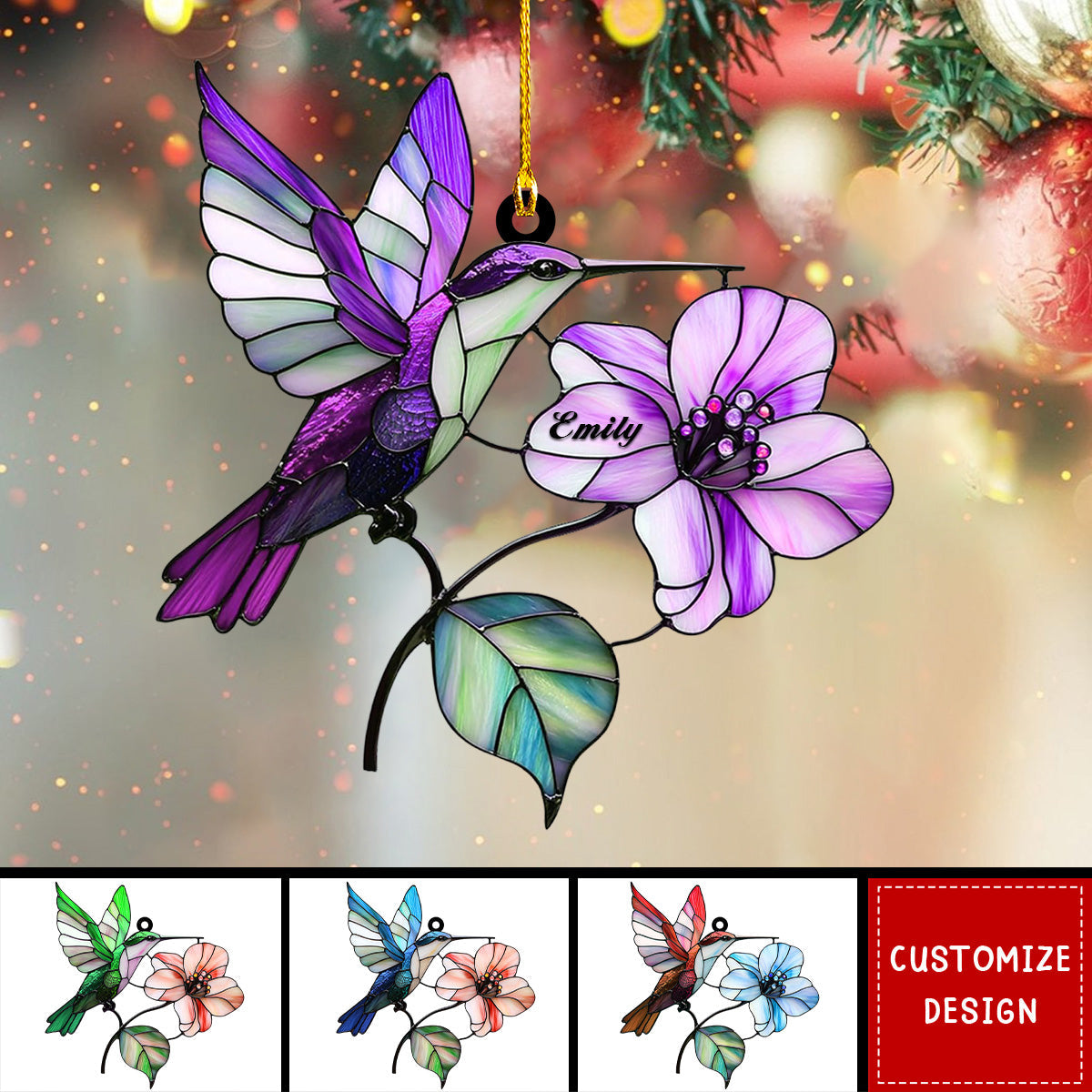 Personalized Hummingbird Christmas Ornament Gift for Bird Lovers - 2024 New Release