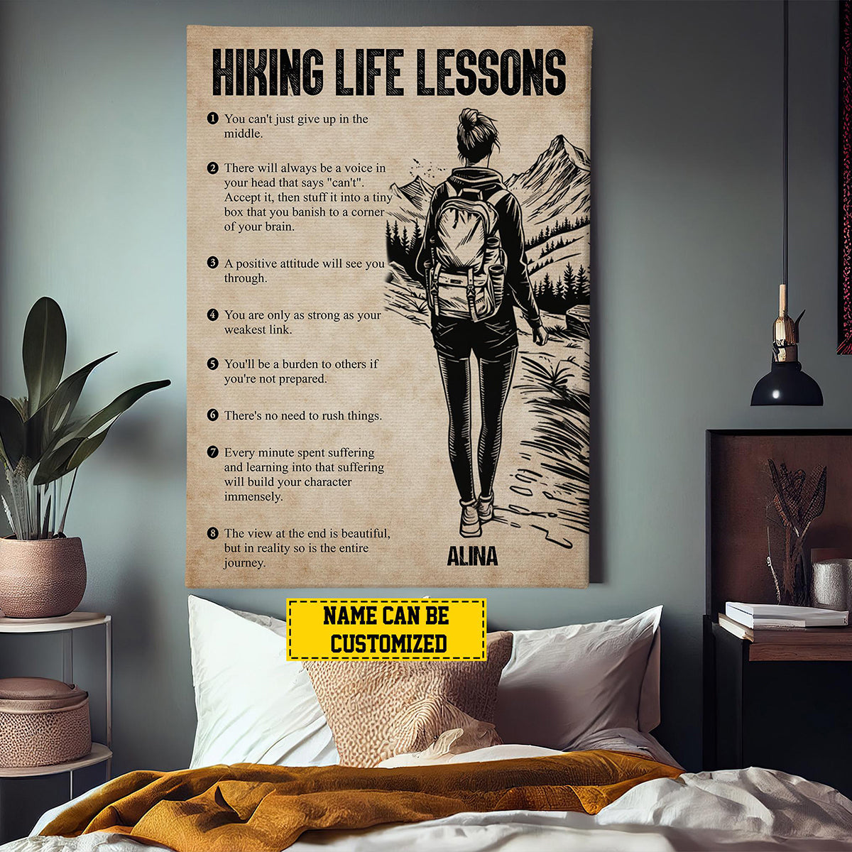 Personalized Hiking Life Lessons Poster, Poster Gift For Hiking Lovers