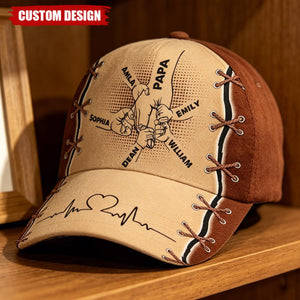 Grandpa Holding Hands Personalized Classic Cap