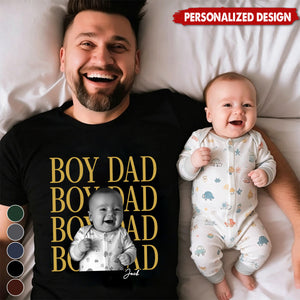 Personalized  Kid Photo & Name T-Shirt -Father's Day Gift
