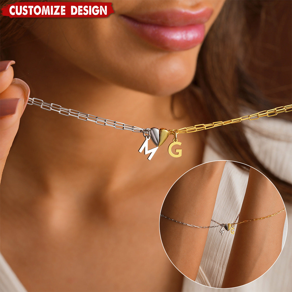 Personalized Magnetic Couple Bracelets - Gift For Couple