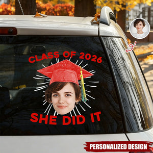 Personalized Funny Face Graduation Decal - 2026 Graduation Gift for Him/Her