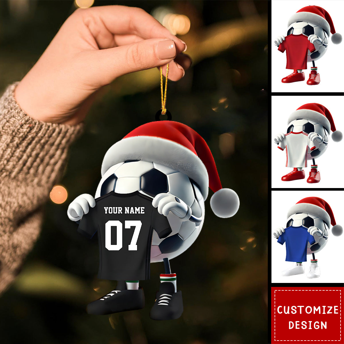 Personalized Soccer Christmas Ornament Gift For Soccer Lovers-2024 New Release