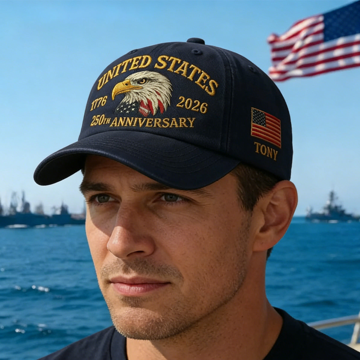 Patriotic Eagle United States 250th Anniversary 1776–2026 Personalized Cap