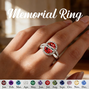 Always In My Heart , Personalized Birthstone Memorial Ring