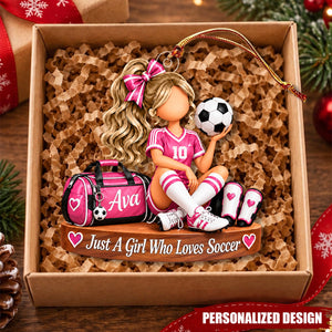 Soccer Girl Personalized Acrylic Christmas Ornament