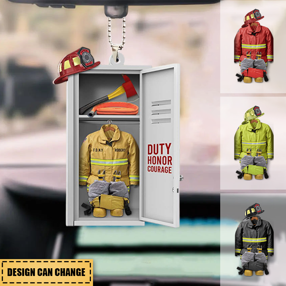 Firefighter Equipment Locker, Personalized Acrylic Ornament