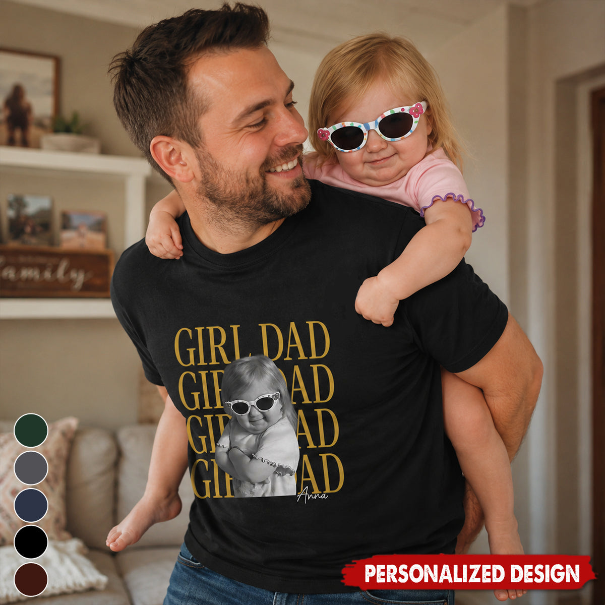 Personalized  Kid Photo & Name T-Shirt -Father's Day Gift