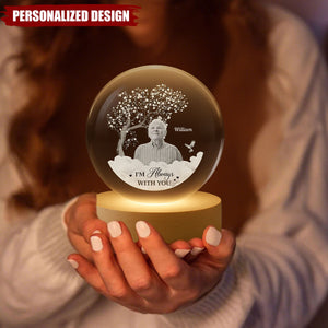 Personalized Photo Crystal Ball Lamp - Memorial Gift for Loss of Loved One