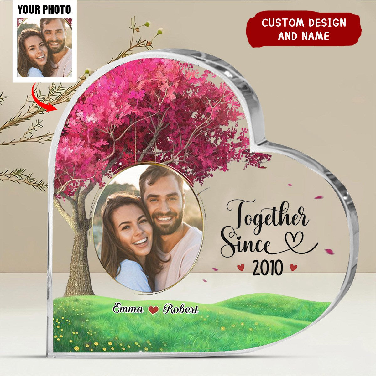 Personalized Custom Heart Shaped Acrylic Plaque,Gift For Husband,Wife