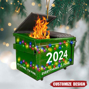 Dumpster on Fire Ornament, 2024 New Release Funny Christmas  Ornament,, Xmas Gag Gift