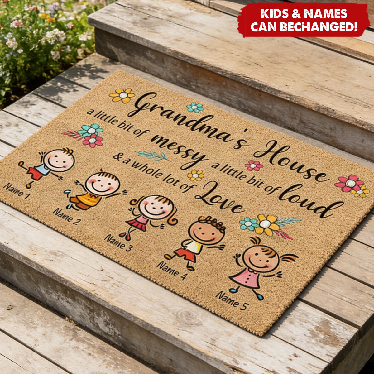Grandma's House - Personalized Mother's Day Grandma Doormat With Coir Pattern Print