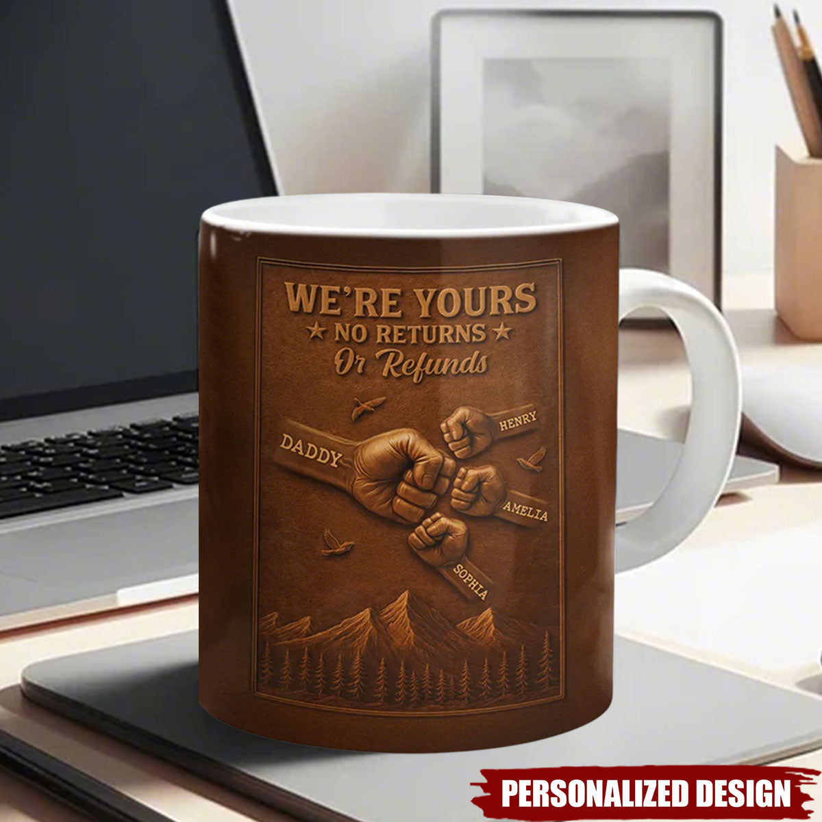Personalized Dad Fist Bump Mug - Personalized Dad Fist Bump Mug