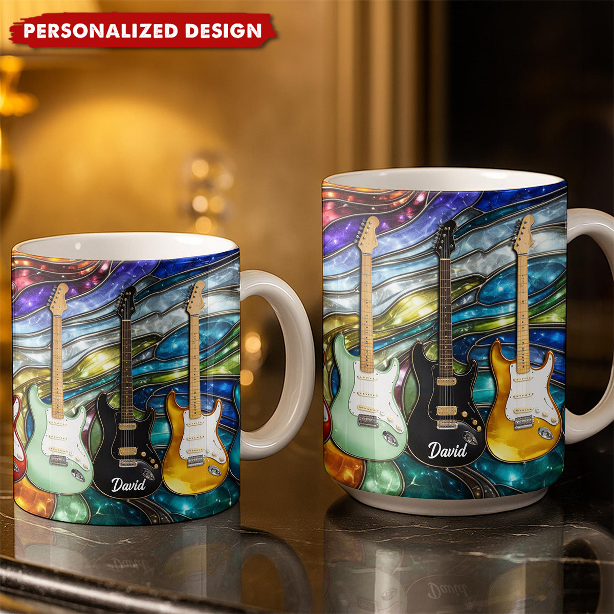 Personalized  Electric Guitar Coffee Mug - Gift For Music Lovers
