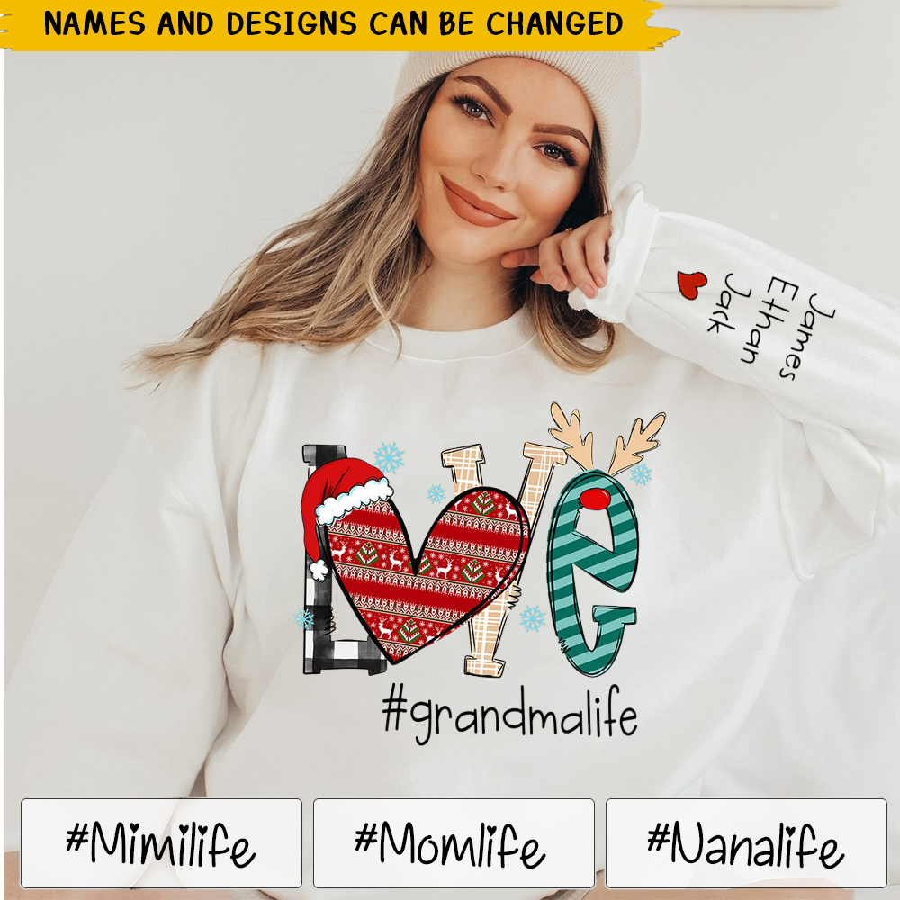 Love Grandma/Nana/Mom Christmas Sweatshirt, Christmas Nana/Mom Claus Sweatshirt