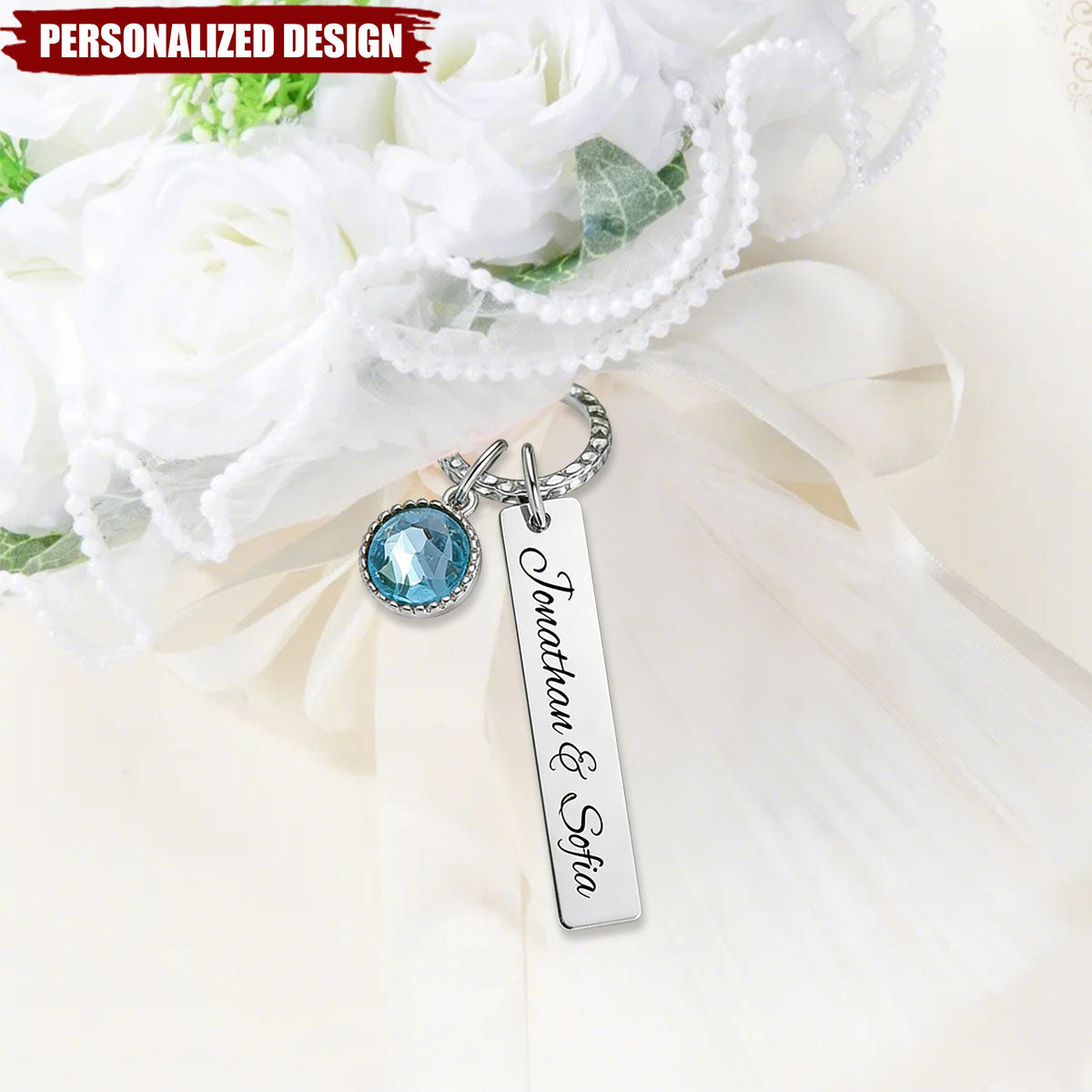 Personalized Wedding Bouquet Charm -  Wedding Gift for the Bride